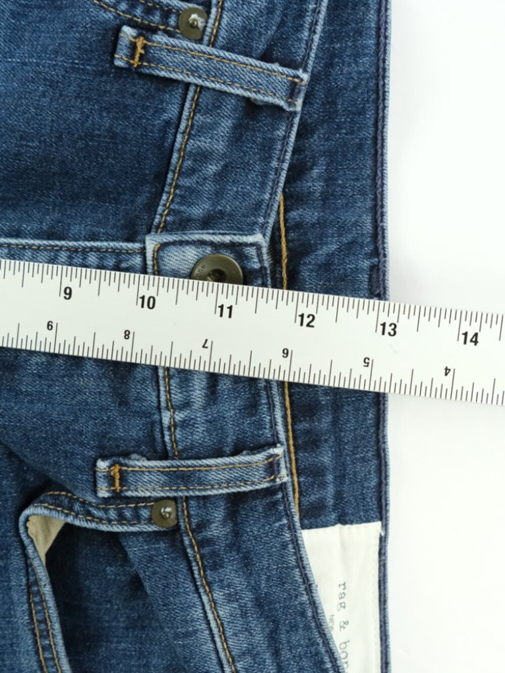 Rag & Bone Mid Wash Blue Mens Size 31 Fit 2 Skinny Leg Leg Casual Denim Jeans - Picture 6 of 8